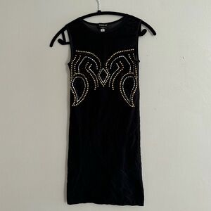 Black BEBE Formal Dress With Beading. Size S-M.